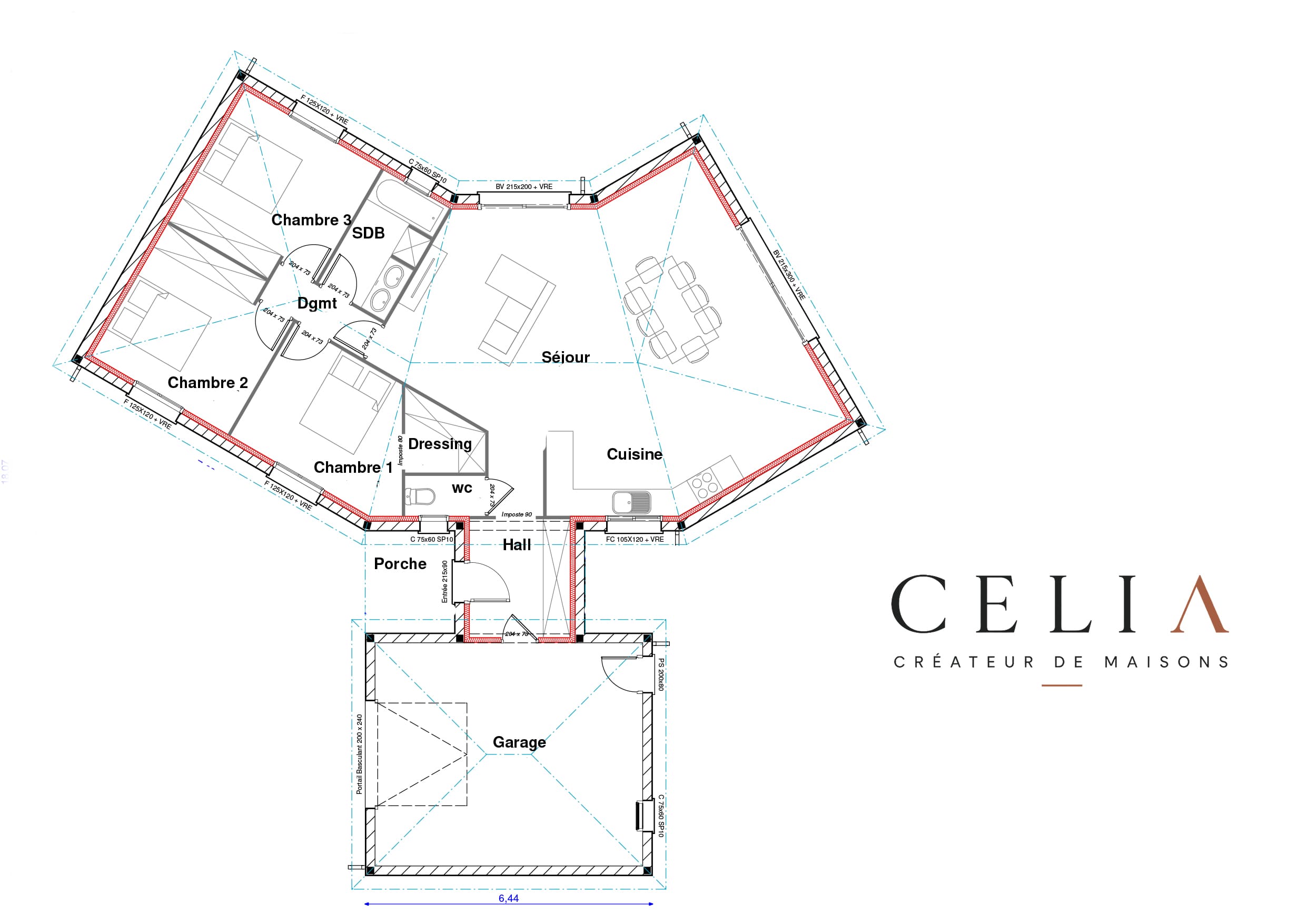Plan TRIANE 105